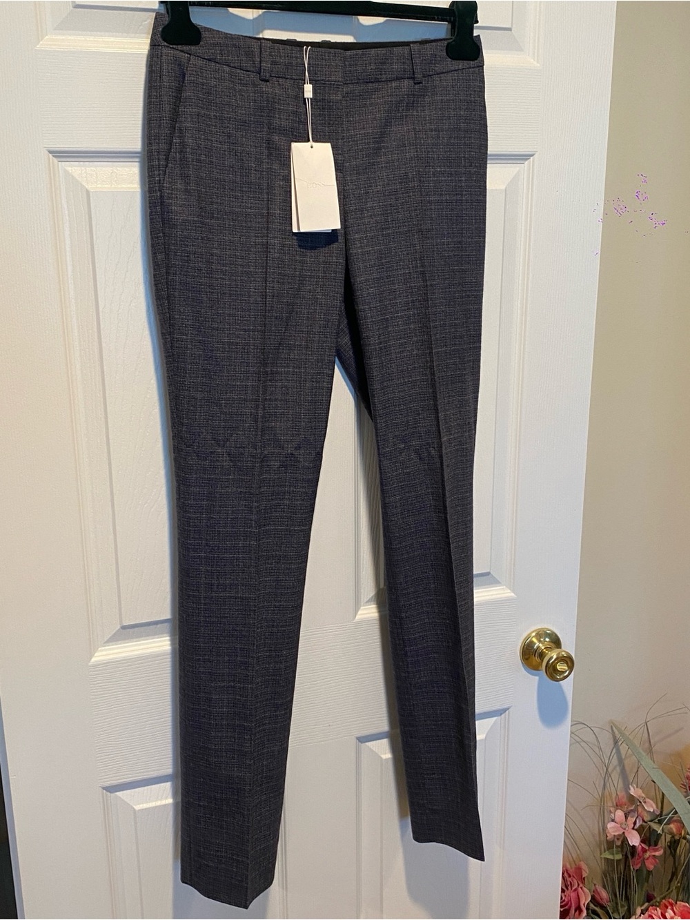 BOSS Hugo Boss Women's 100% Virgin Wool Dress Pants Gray US 2 IT 38 NWT $278
